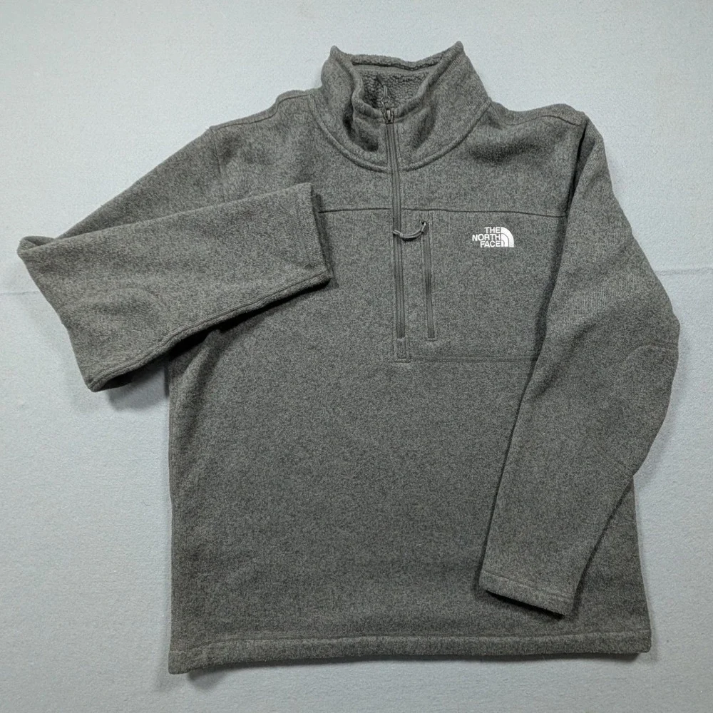 The North Face‎ Gordon Lyons Fleece Pullover Mens XL Gray 1/4 Zip Sweater